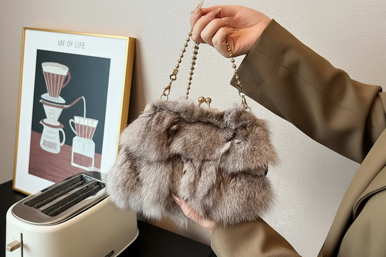 Furry Chain Crossbody Bag