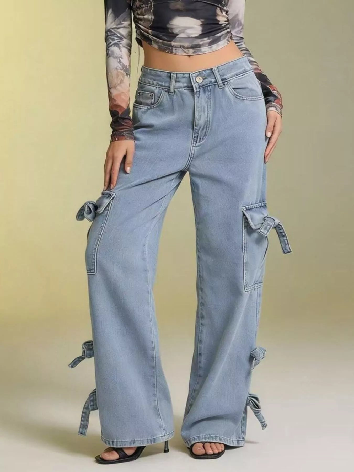 Bow Wide Leg Jeans