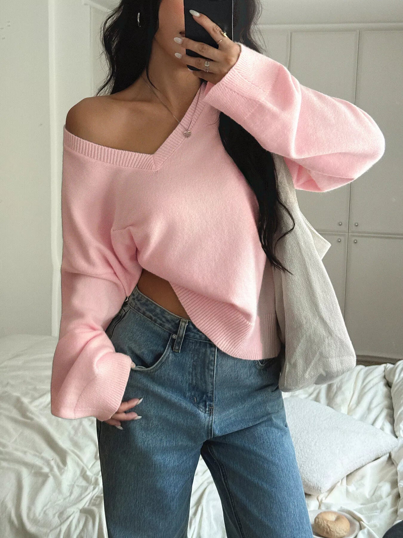 V-Neck Loose Fit Sweater