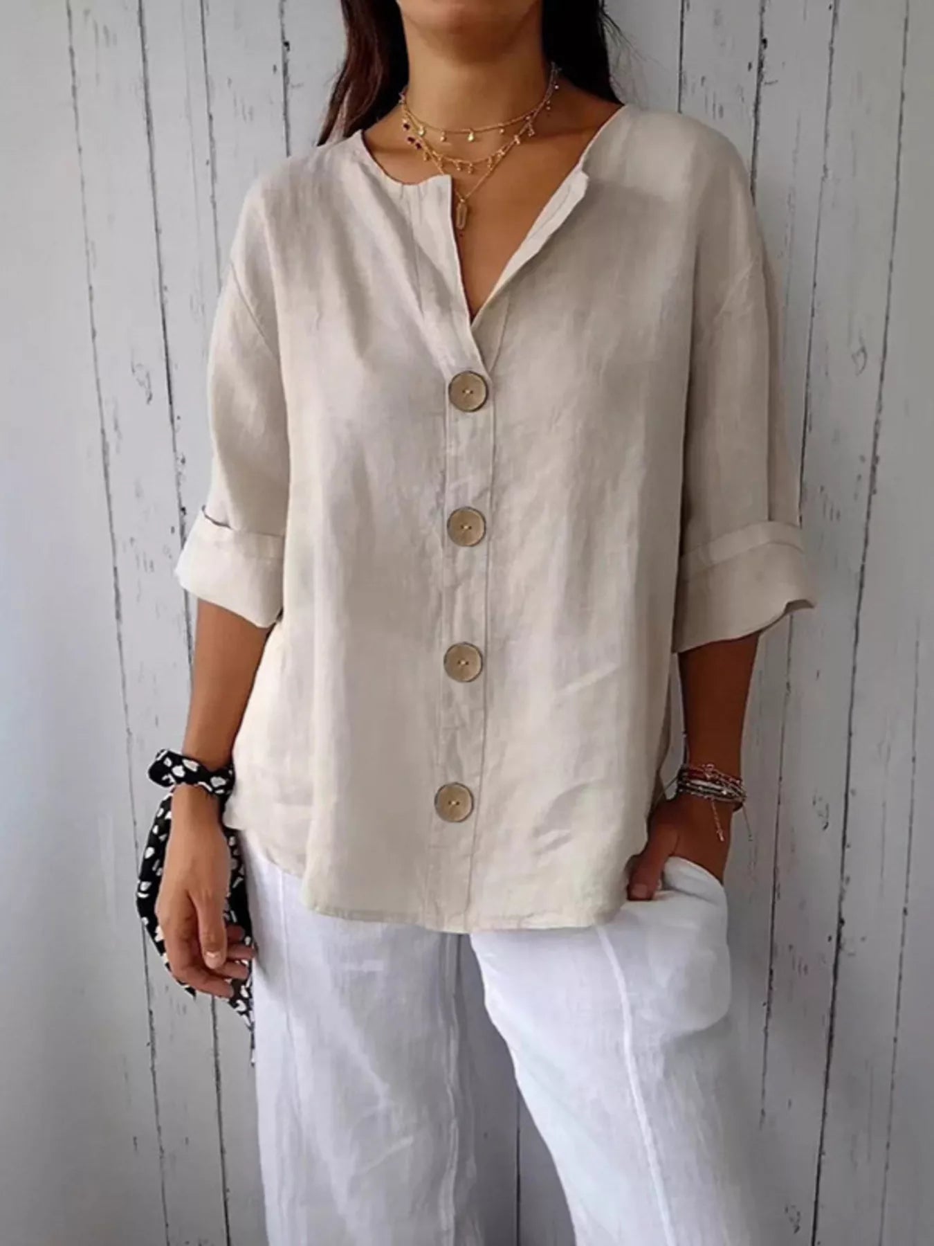 Casual Loose Button-Down Shirt