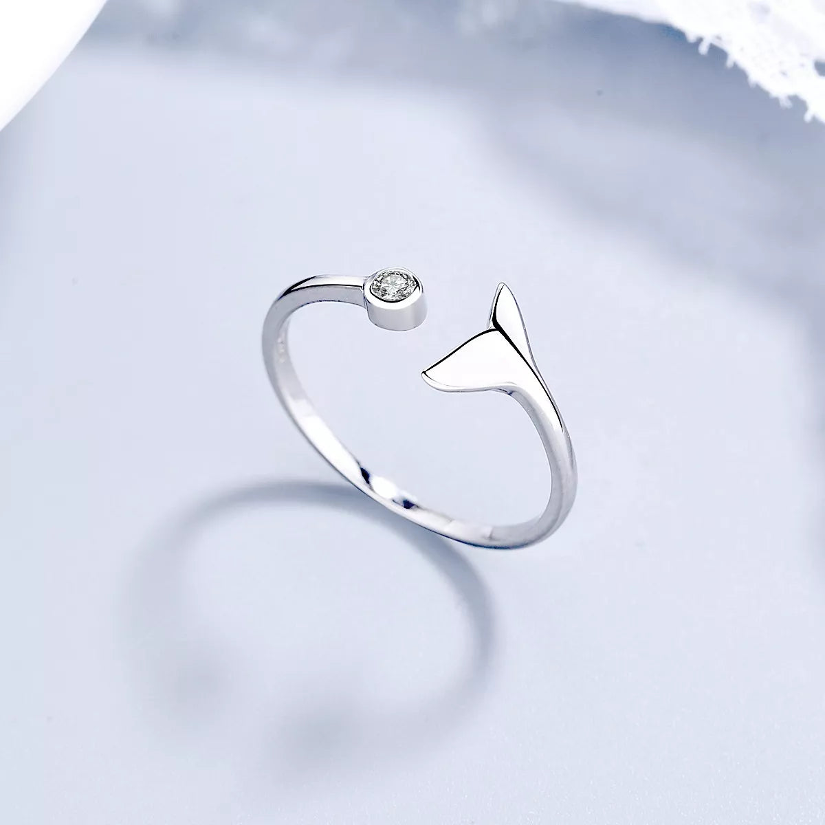 925 Sterling Silver Whale Tail Ring