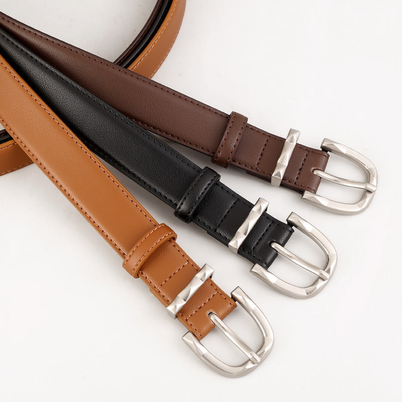 Classic Leather Skinny Belt