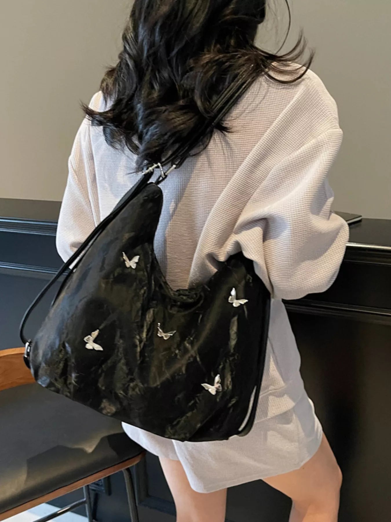 Butterfly Decor Shoulder Bag